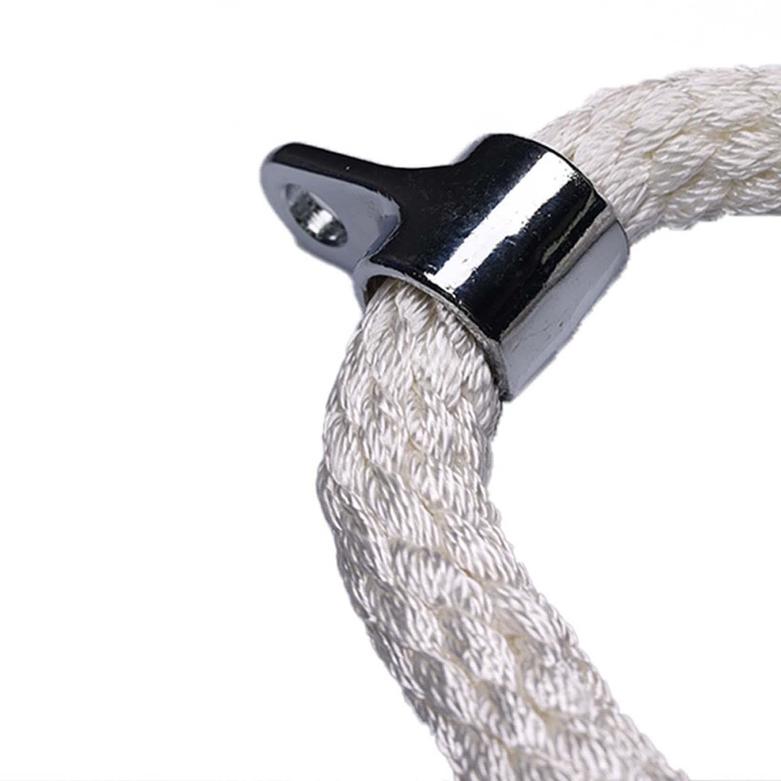 Cuerda Tríceps Resistente Fabricada en Nylon Trenzado Y Pieza de Acero Inoxidable para Sujetar a Máquinas de Cable Adecuada para Entrenamiento Físico