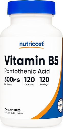 Nutricost Ácido pantoténico (vitamina B5) 500 mg, 120 cápsulas