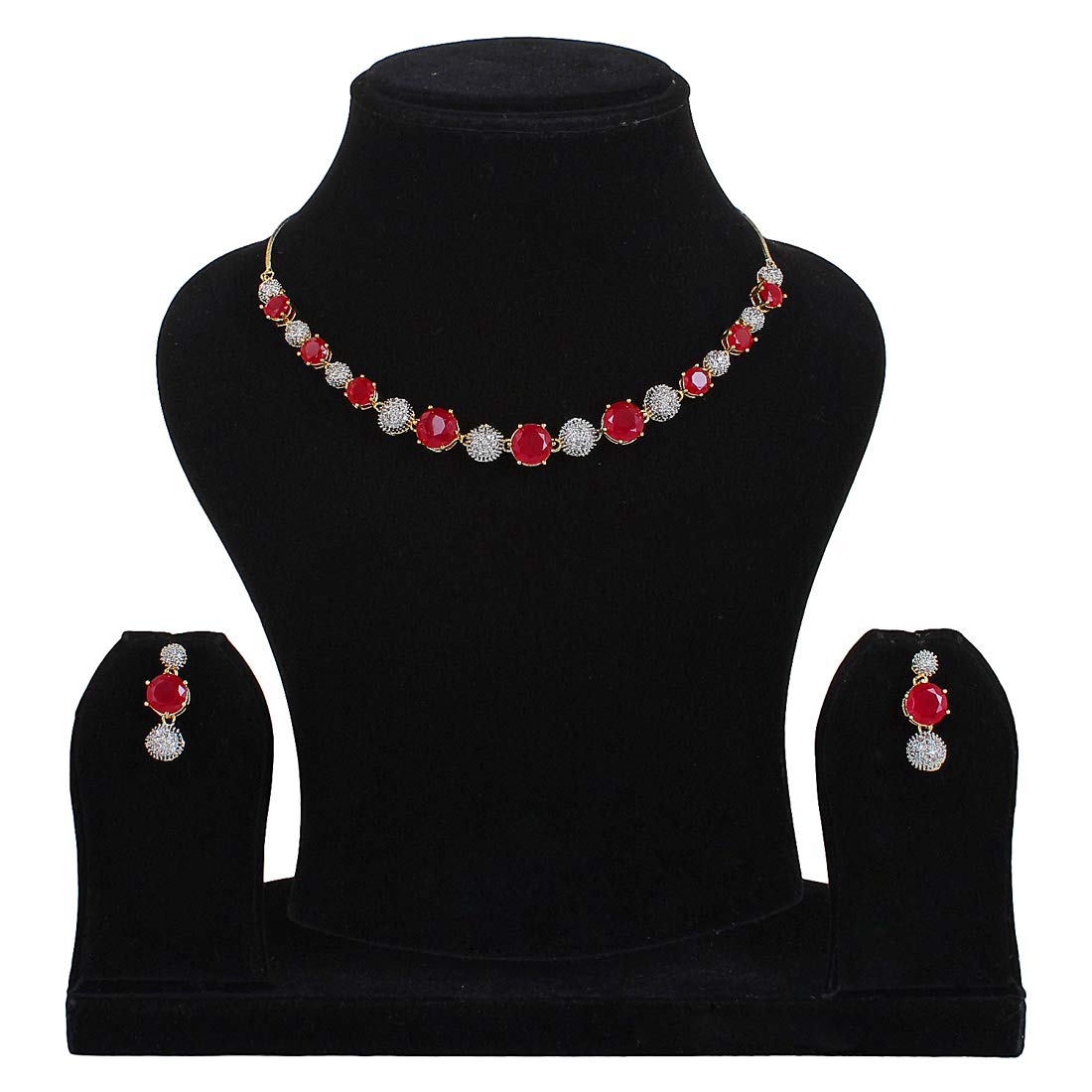 American Diamond Jewellery Set with Necklace, Earrings, Bracelet, Ring