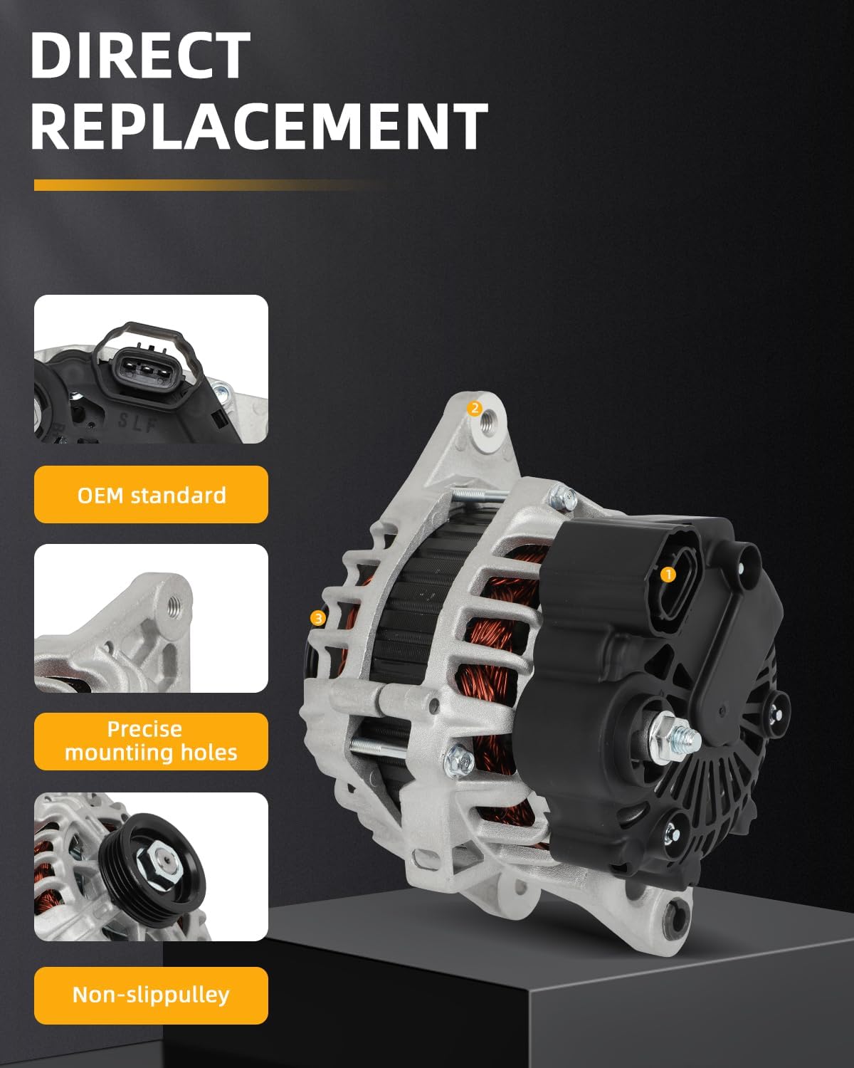 OCPTY Alternators 11452 for Hyundai for Accent 1.6L 2010-2011, for Hyundai for Elantra 2.0L 2010,for Kia for Rio 1.6L 2010-2011,for Kia for Rio5 1.6L 2010-2011