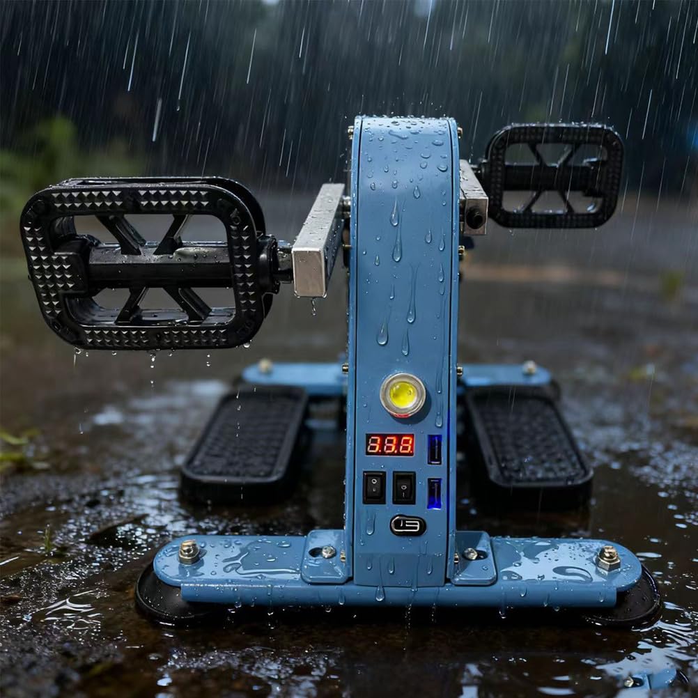 Wielofunkcyjny generator pedałowy 100W z wyświetlaczem cyfrowym, portami USB i światłem LED do wypraw na świeżym powietrzu i awaryjnego zasilania
