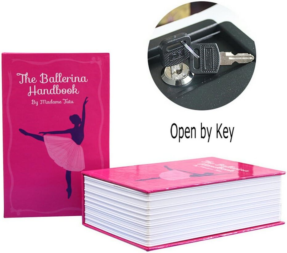 Book Secret Hidden Security Safe Lock Cash Money Jewellery Locker Box M Size 2 Models (Security Code or Key) for Choice (Open by Key, The Ballerina Handbook)
