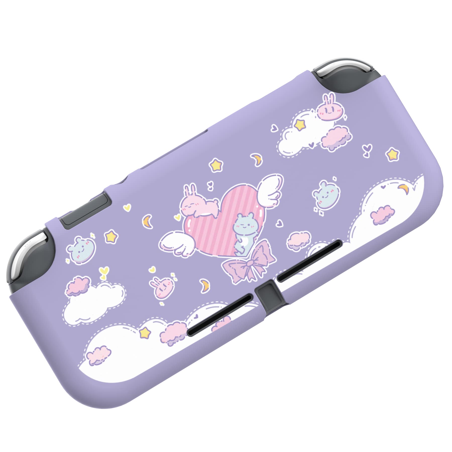 playvital Cover Custodia per Nintendo Switch Lite,Copertura Morbida TPU Protezione Accessorio per Nintendo Switch Lite Console-Coniglietto e Orso