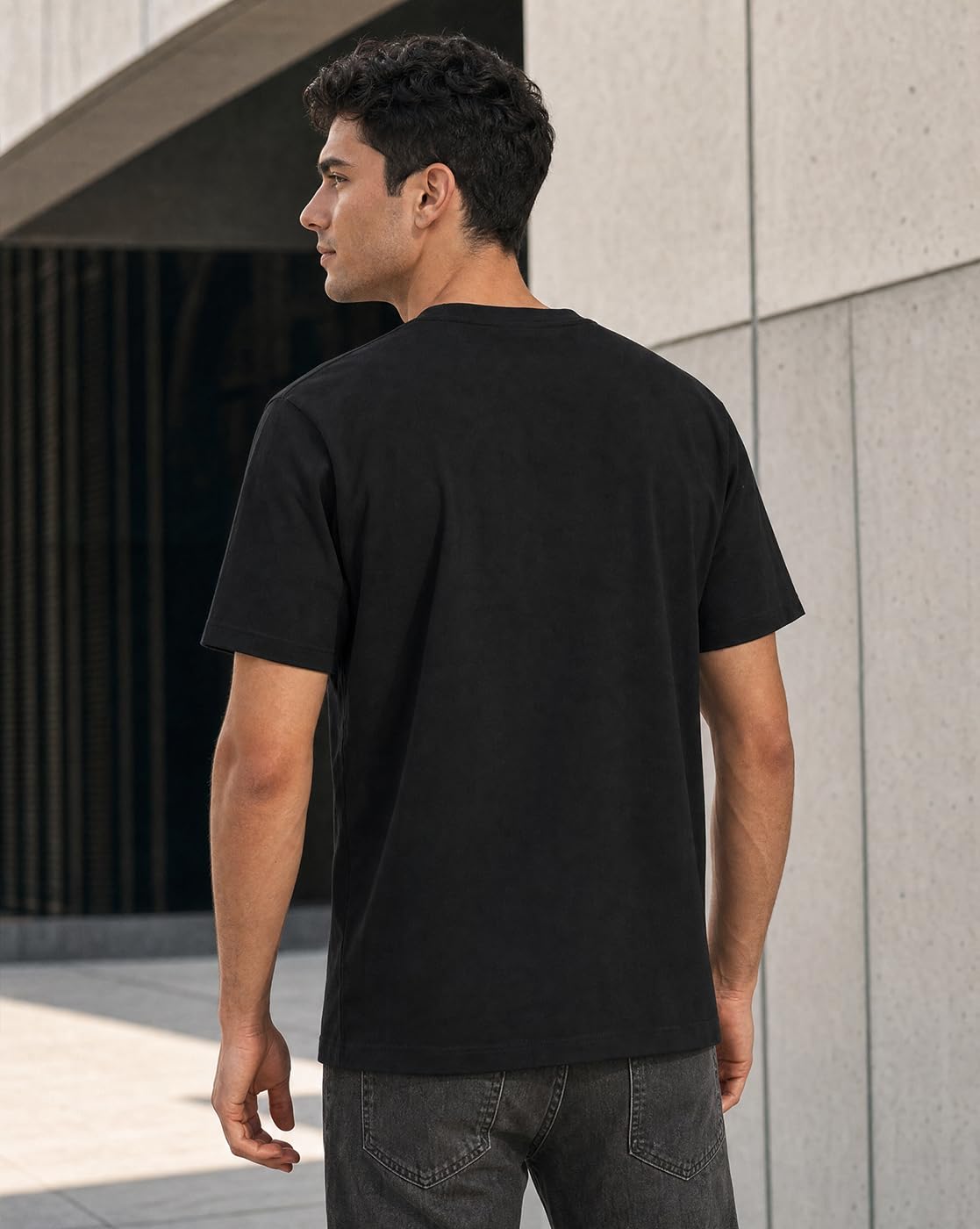 NOBERO - Camiseta para hombre de algodón con estampado gráfico de corte clásico