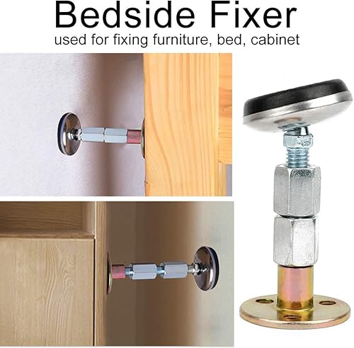 Miniatura 6 de Wailicop Herramienta protectora ajustable con rosca para marco de cama antiagitación, tapones de cabecera para evitar que se afloje, fijador