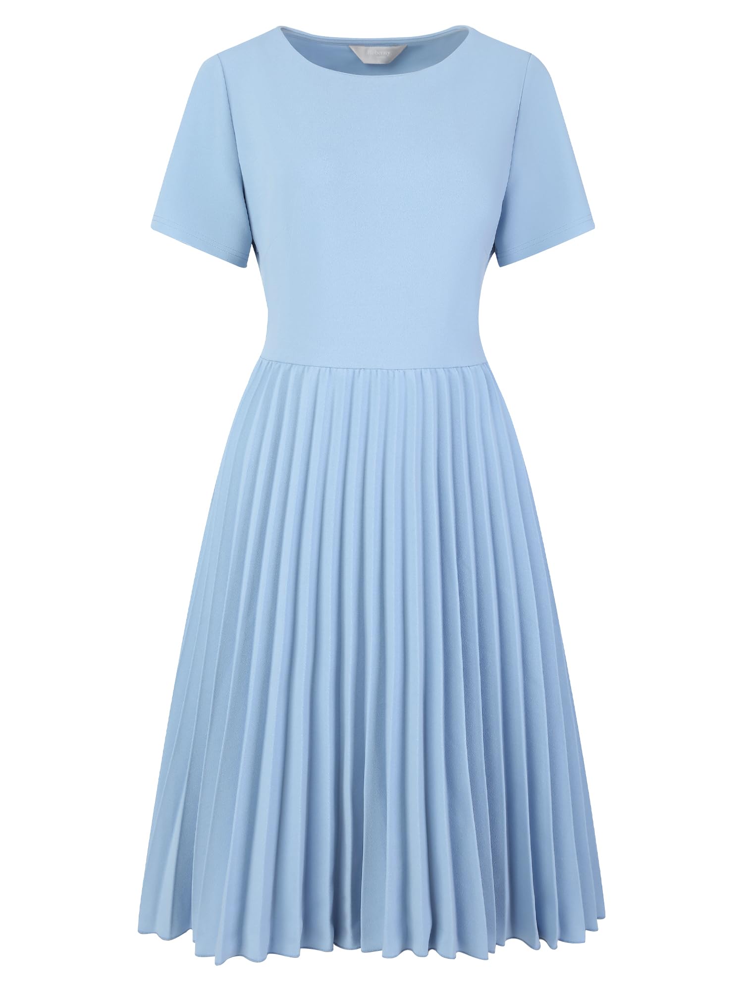 Womens Pleated Dresses Work Fit and Flare Midi Dress