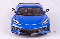 Vista 4 de Motormax 2020 Chevrolet Corvette C8 Stingray Blue Metallic Timeless Legends 1/24 Diecast Model Car 79360, unisex