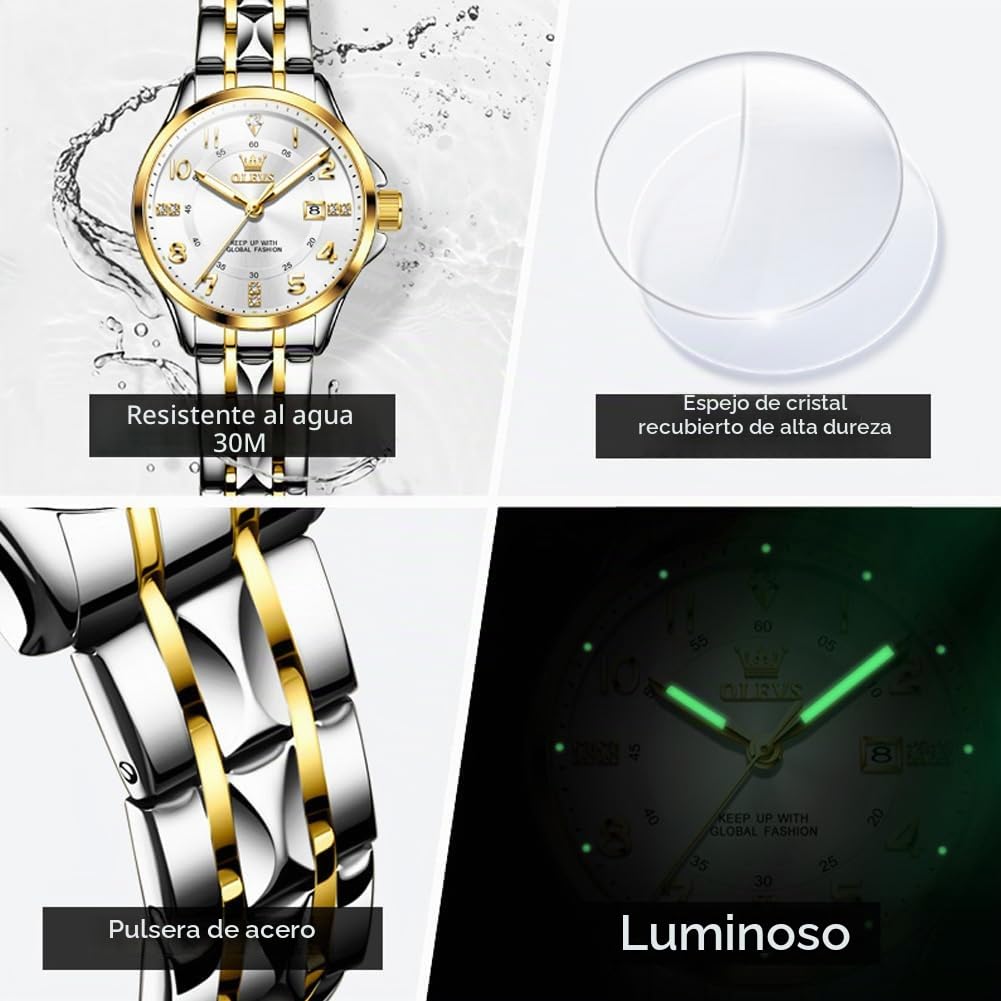 Reloj Mujer de Acero Inoxidable con Esfera pequeña, Regalo Mujeres