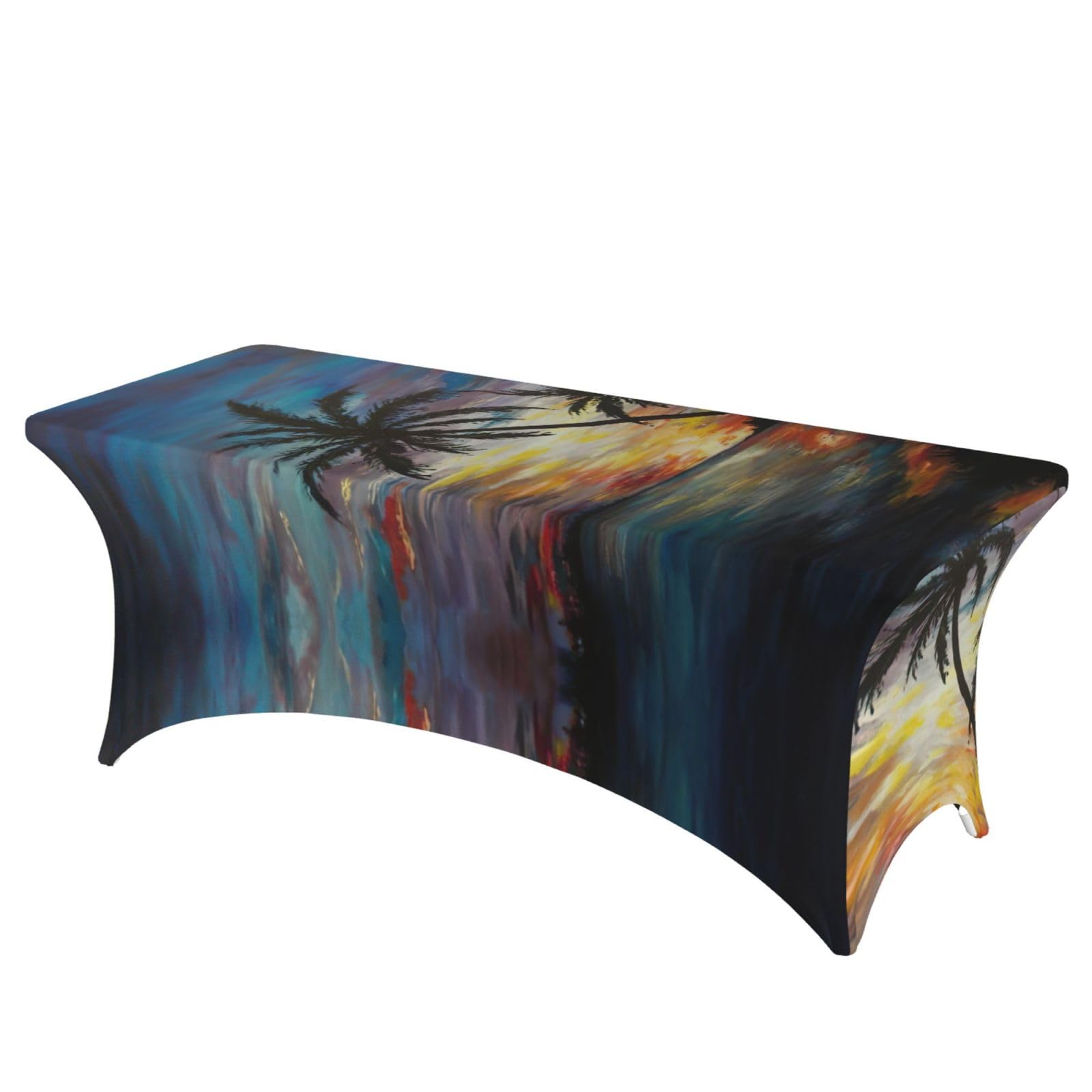 Housse de table élasthanne 1,8 m rectangulaire housse imprimé tropical