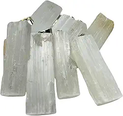 Pingente Selenita Lapidada Natural Purificação