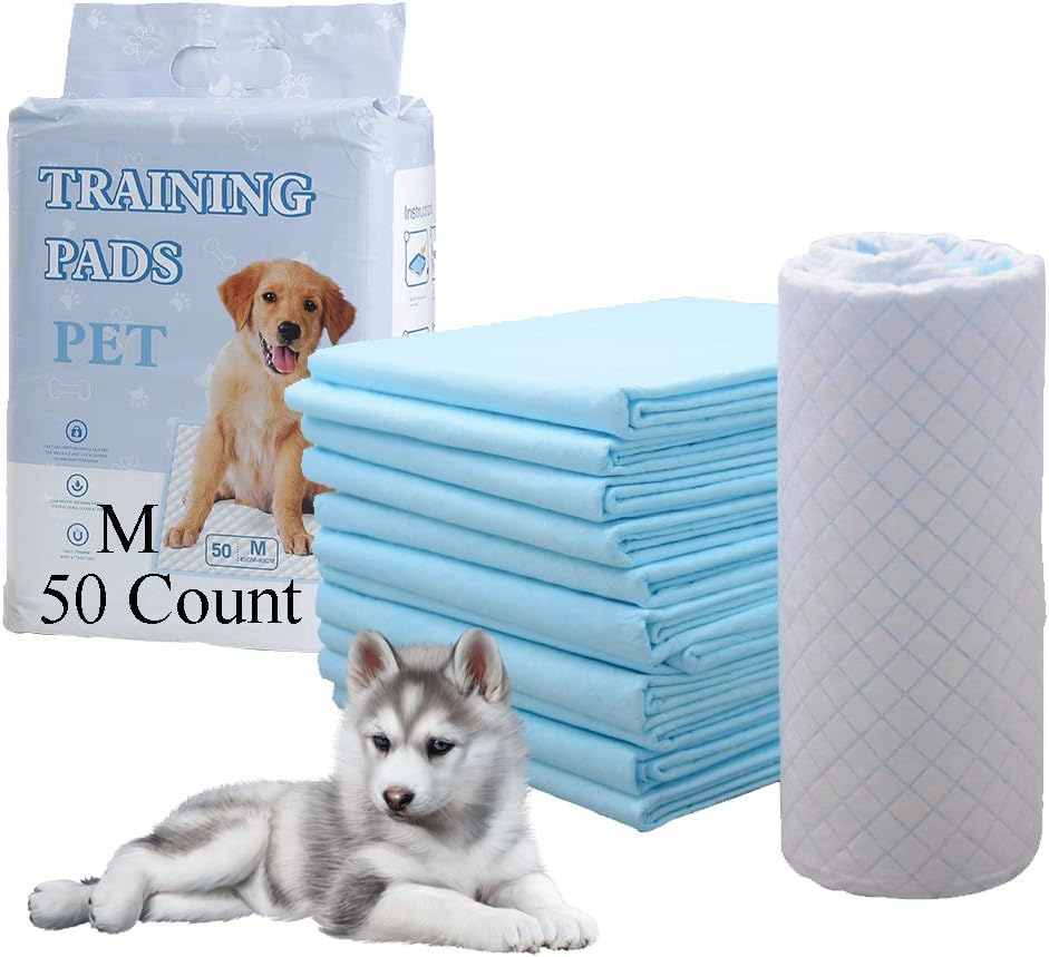 Dog Training Pad, Pet Pee Pads Puppy Cat Potty Pads Leak-Proof Quick Dry Disposable Super Absorbent (18in×24in 50Count)