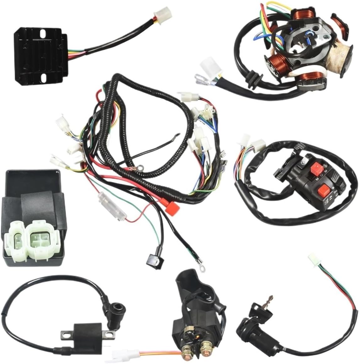 GY6 Wiring Harness Stator Electrical Components Compatible with 4 Stroke 150CC 125CC Motorcycle