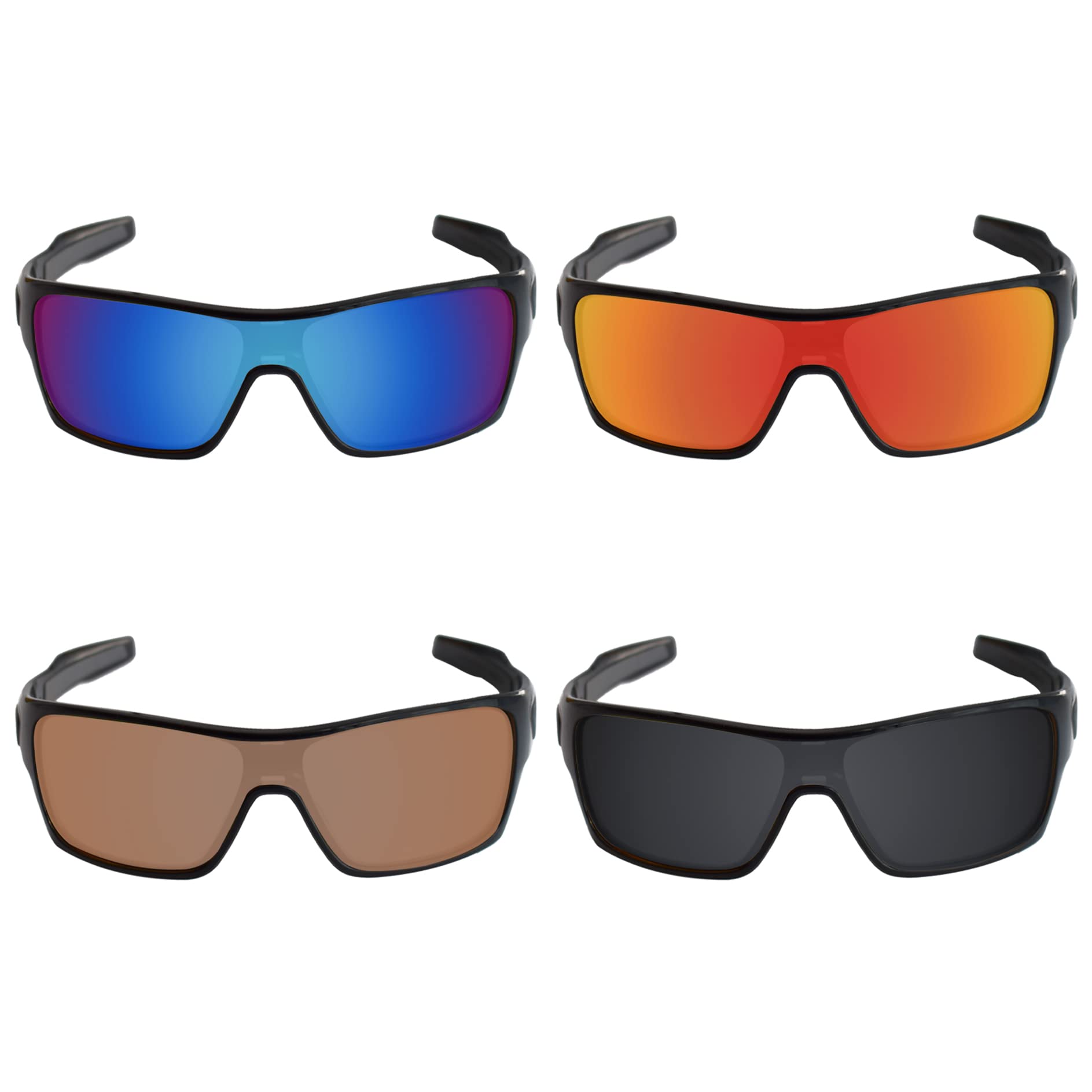Galvanic 4 Pieces Replacement Lenses for Oakley Turbine Rotor OO9307 Pack P02