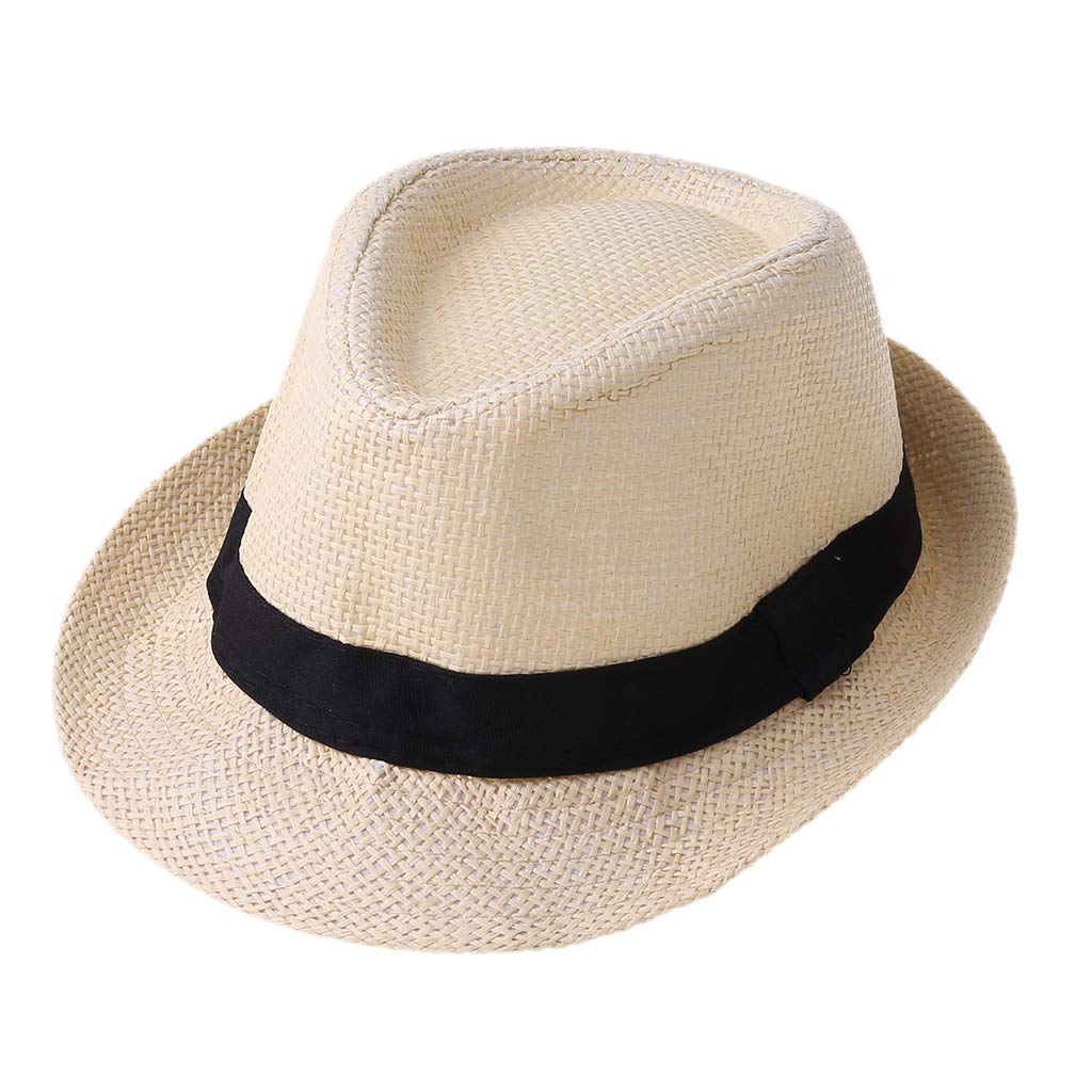 Enfants Enfants été Plage Chapeau de Paille Jazz Panama Trilby Fedora Chapeau Gangster Casquette extérieur Respirant Chapeaux Filles garçons Chapeau de Soleil