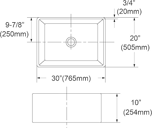 Miniatura 5 de Fregadero de cocina blanco de 30 pulgadas con delantal frontal de arcilla refractaria blanca de cerámica reversible de porcelana individual para