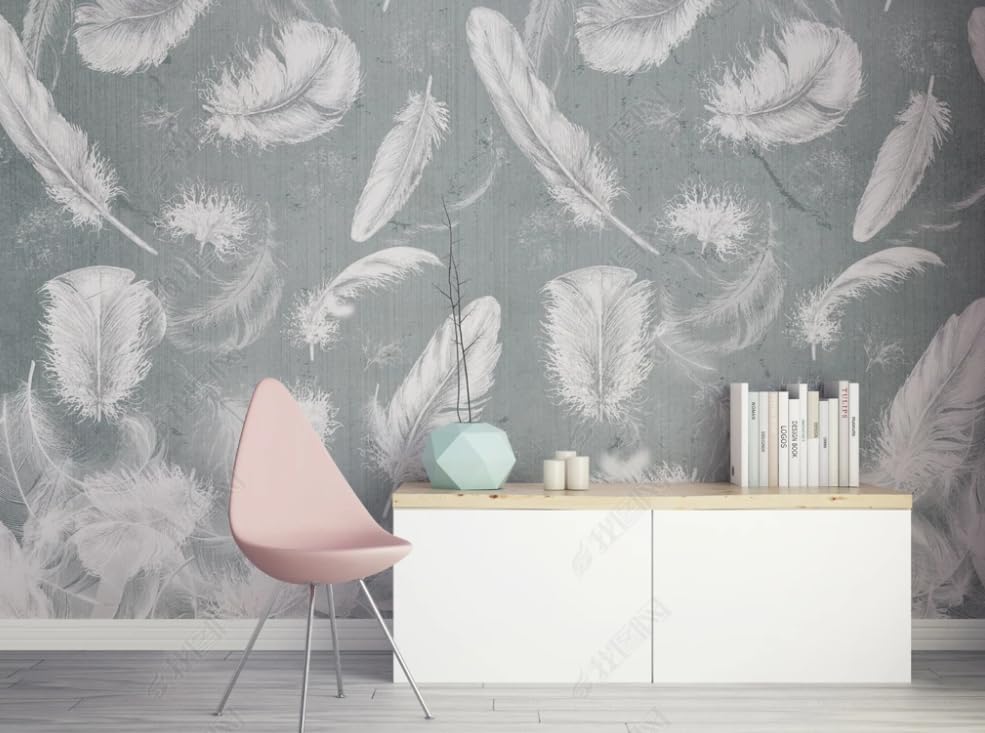 Papier peint intissé plume 400x280cm pour masquer les défauts du mur