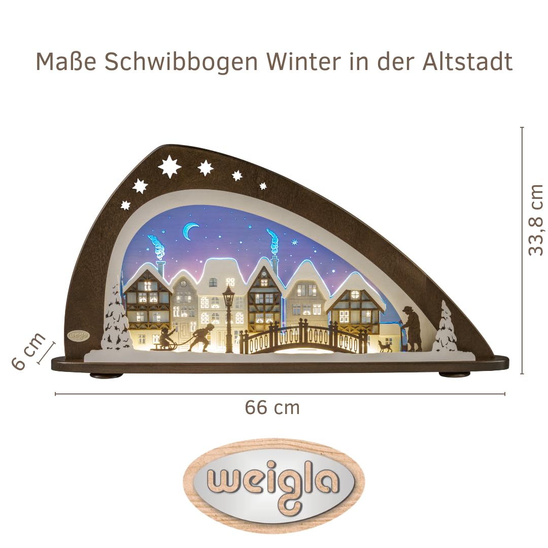 weigla - Punta luminosa originale dei Monti Metalliferi I Motivo della famiglia di cervi I Archi di luci di Natale I 7 candele + 1 lampada di ricambio I 7 x 34