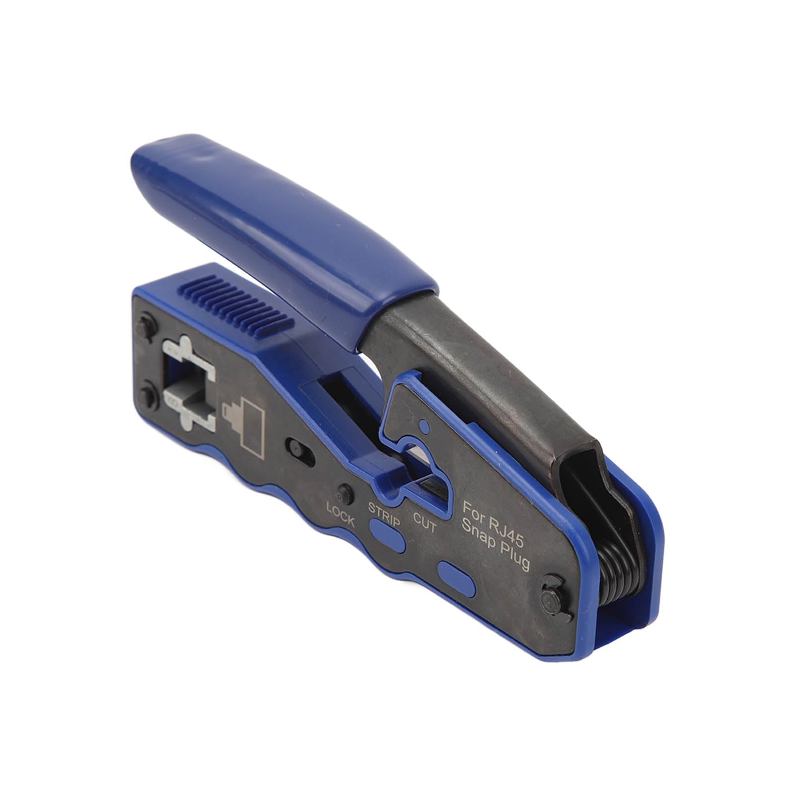 Crimpatrice passante RJ45 Crimpatrice passante con testa in cristallo RJ45 Cat6 e copertura protettiva Tester per cavi Spellafili per test dei cavi di rete