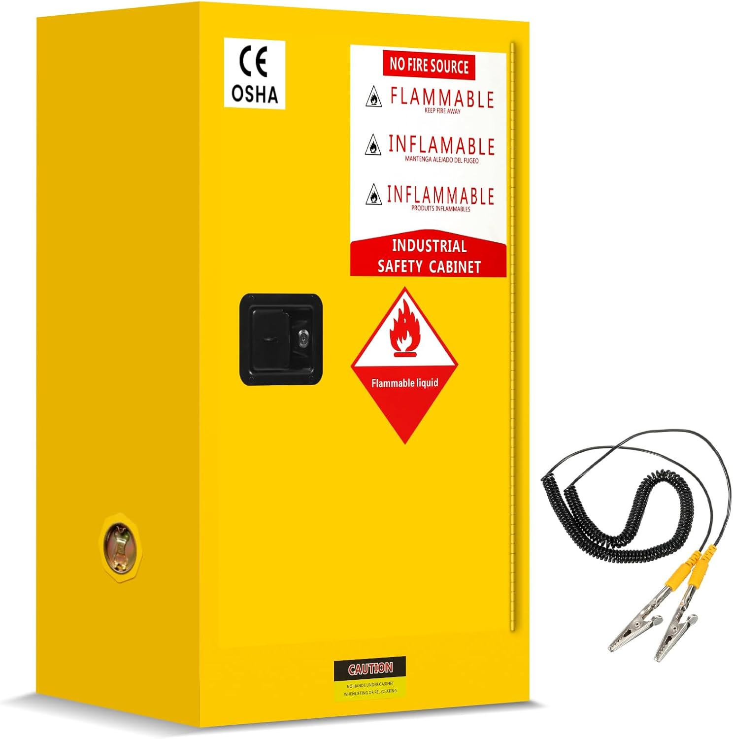 40 Gallon Flammable Storage Cabinet 25'' x 35'' x 20'' Fire Cabinets, Alloy Steel Flammable Liquid Storage Cabinet with ESD Grounding Cable and Adjustable Shelf for Industrial Garage Home Safety Use