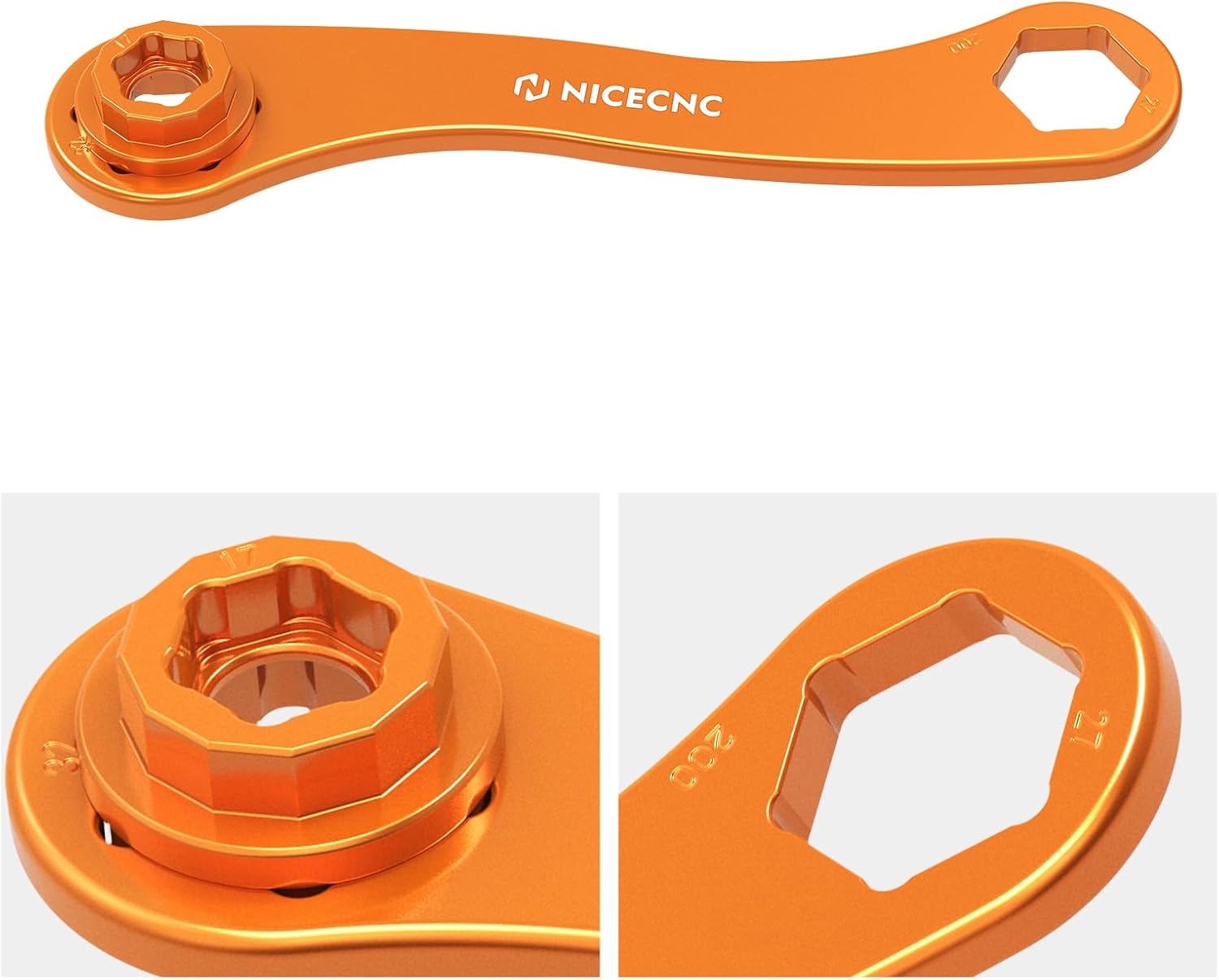 NICECNC Motorcycle Wheel Removal Tool 17X27X32mm Axle Wrench Spanner Compatible with KTM 125-1290 EXC EXCF XC XCW XCF SX SXF Adventure DUKE LC4 SUPERMOTO 1998-2022,See fitment