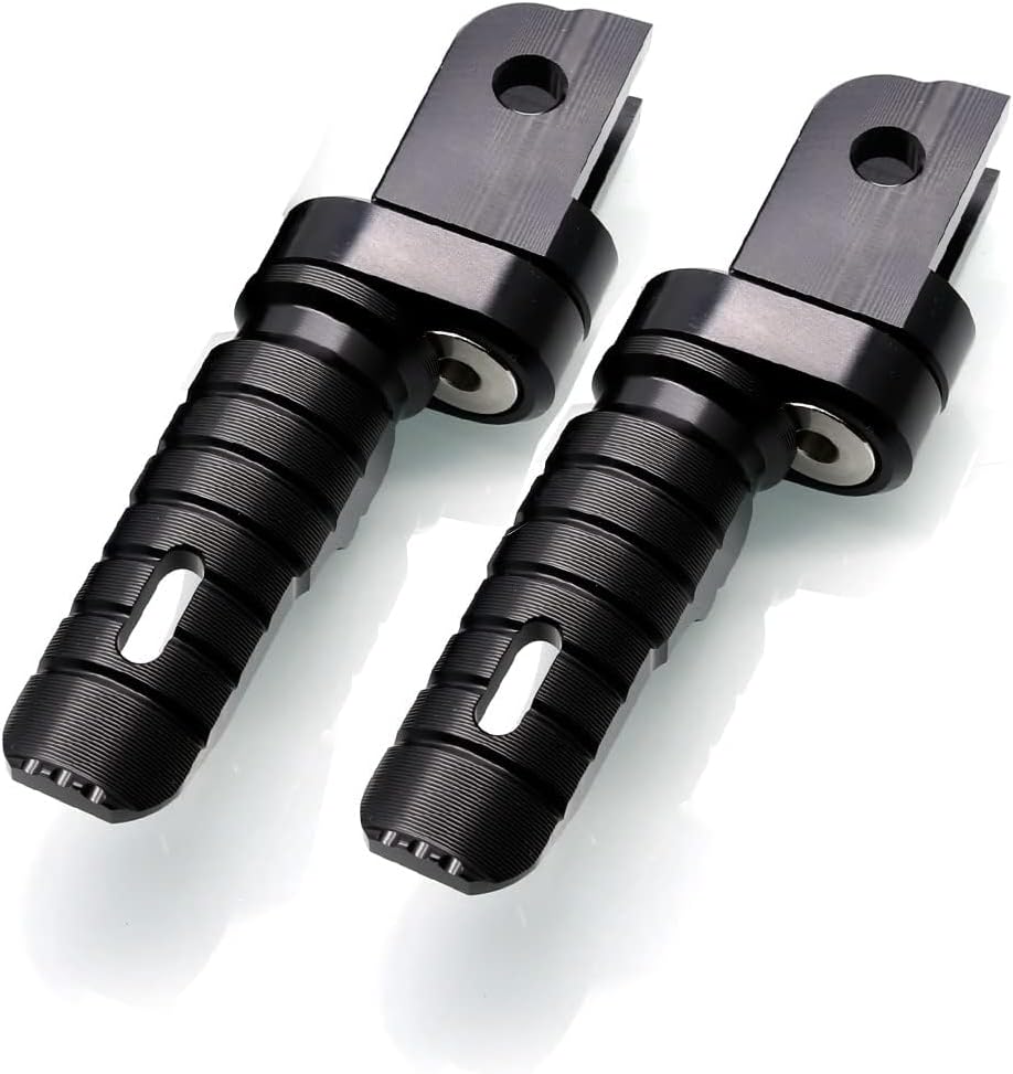 MZS Motorcycle Foot Pegs Front 360° Roating Rider Footpegs Rest Pedal Black CNC Compatible with F900R, F900XR, Rninet, R nine T Scrambler/Pure, S1000R, S1000RR