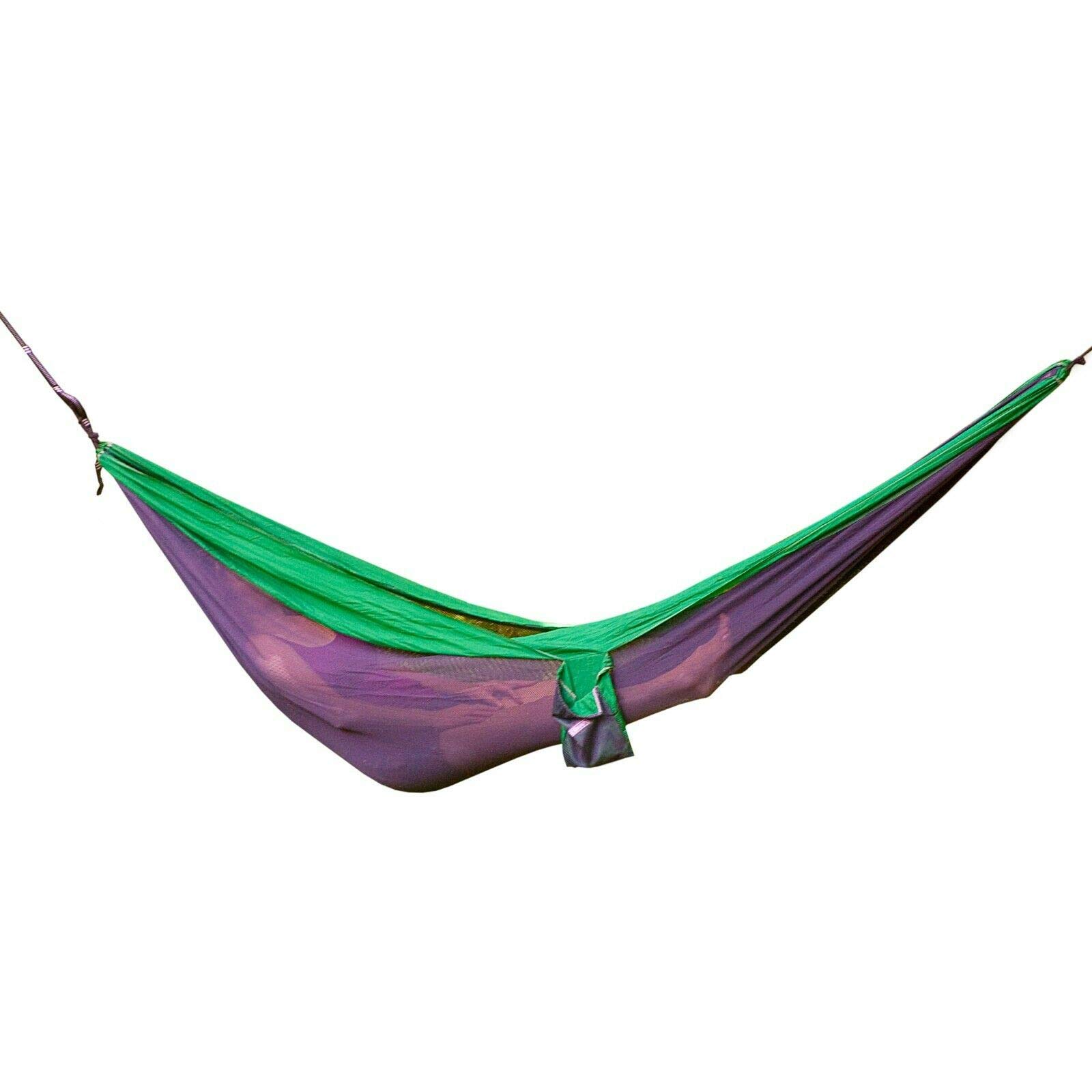 Algoma Travel Hammock Double Nylon, Portable 2 Person, 400LB Capacity (Green/Gray)