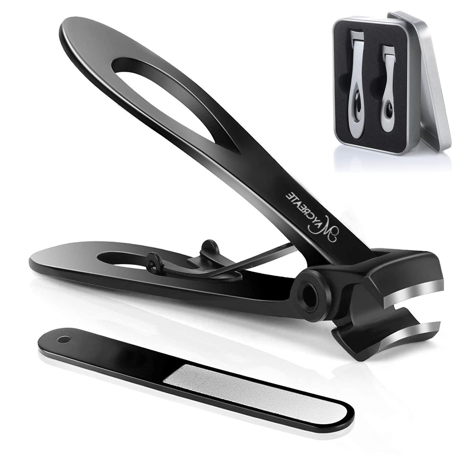 HASTHIP® Nail Cutter for Men Toe Nail for Thick Nails Cutting,Clipper Trimmer for Women with Wide Opening Sharp Jaws,Stainless Steel Large Nail Clippers Set with Nail File-image-40