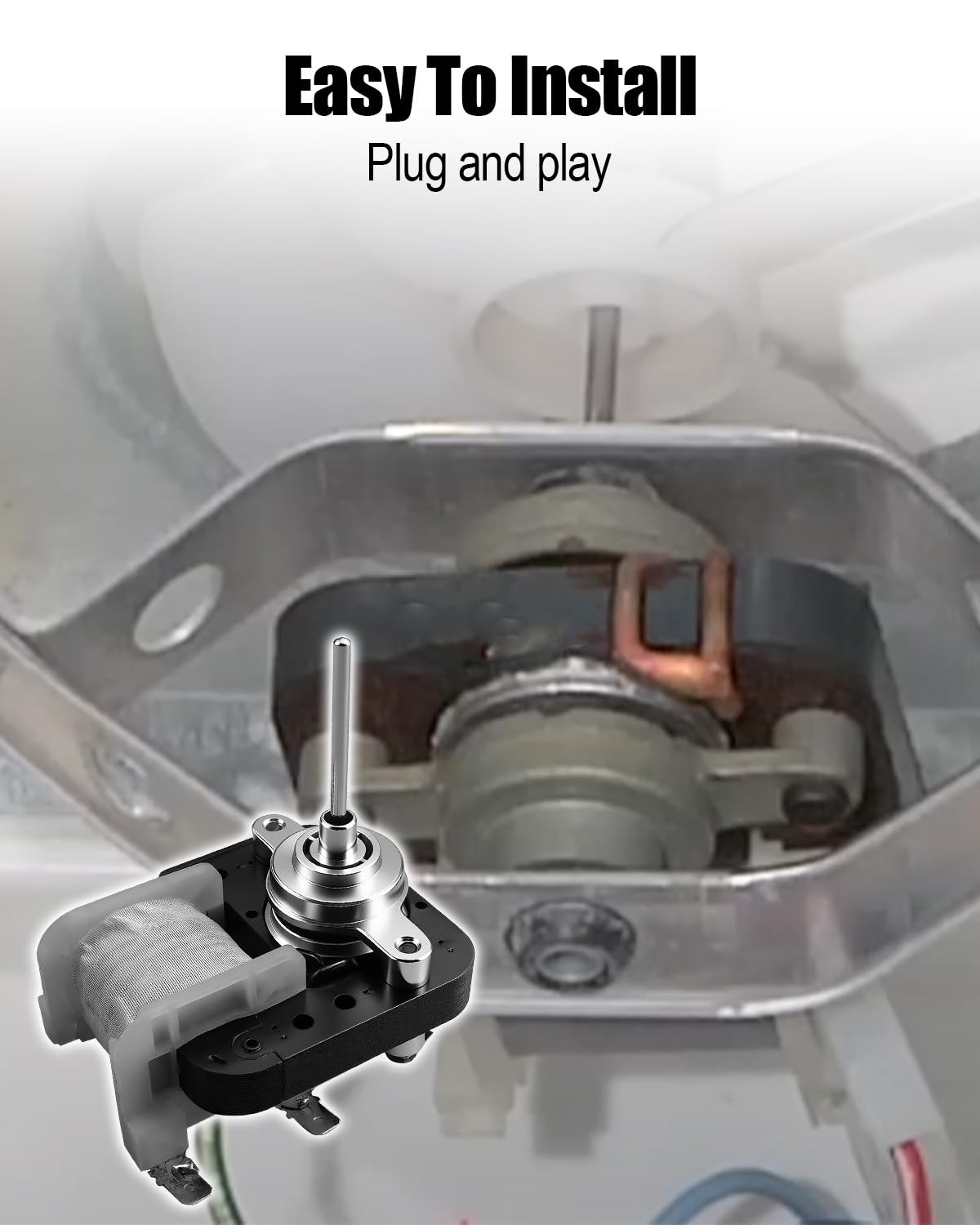 Refrigerator Evaporator Fan Motor Fit for GE Hotpoint Kenmore RCA Refrigerator CTX MTX TBX CTH CTE CTT MTE MTT TBE Model Replace WR60X0203 AP2071899 AH304745 EA304745 PS304745 WR60X0191