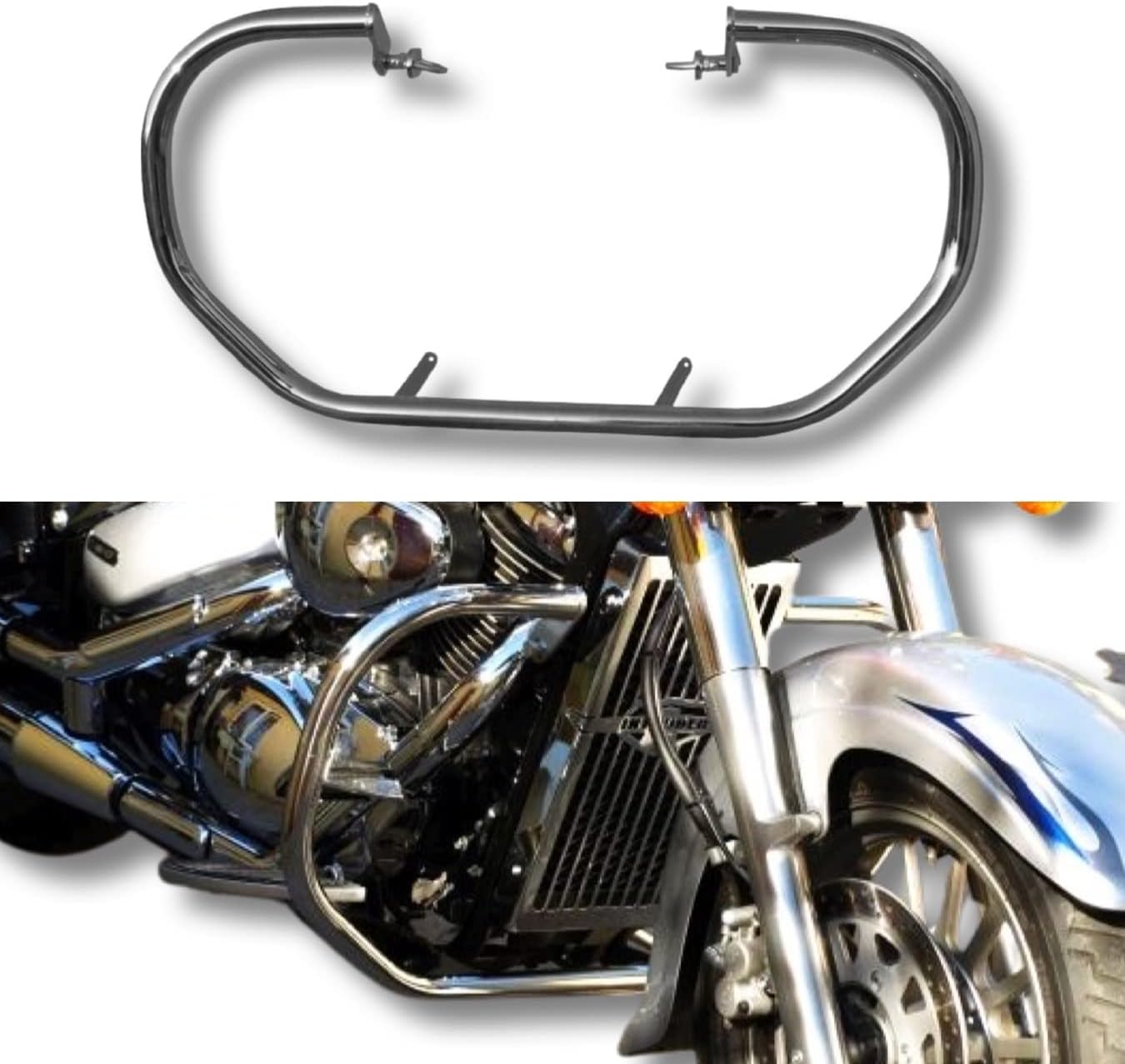 BM UK | VL800 | Motorcycle Highway Engine Crash Bar Protector Engine Safety Guard - Suzuki VL 800 Volusia / C50 Boulevard | M800 Intruder / M50 | C800 / C80 Boulevard