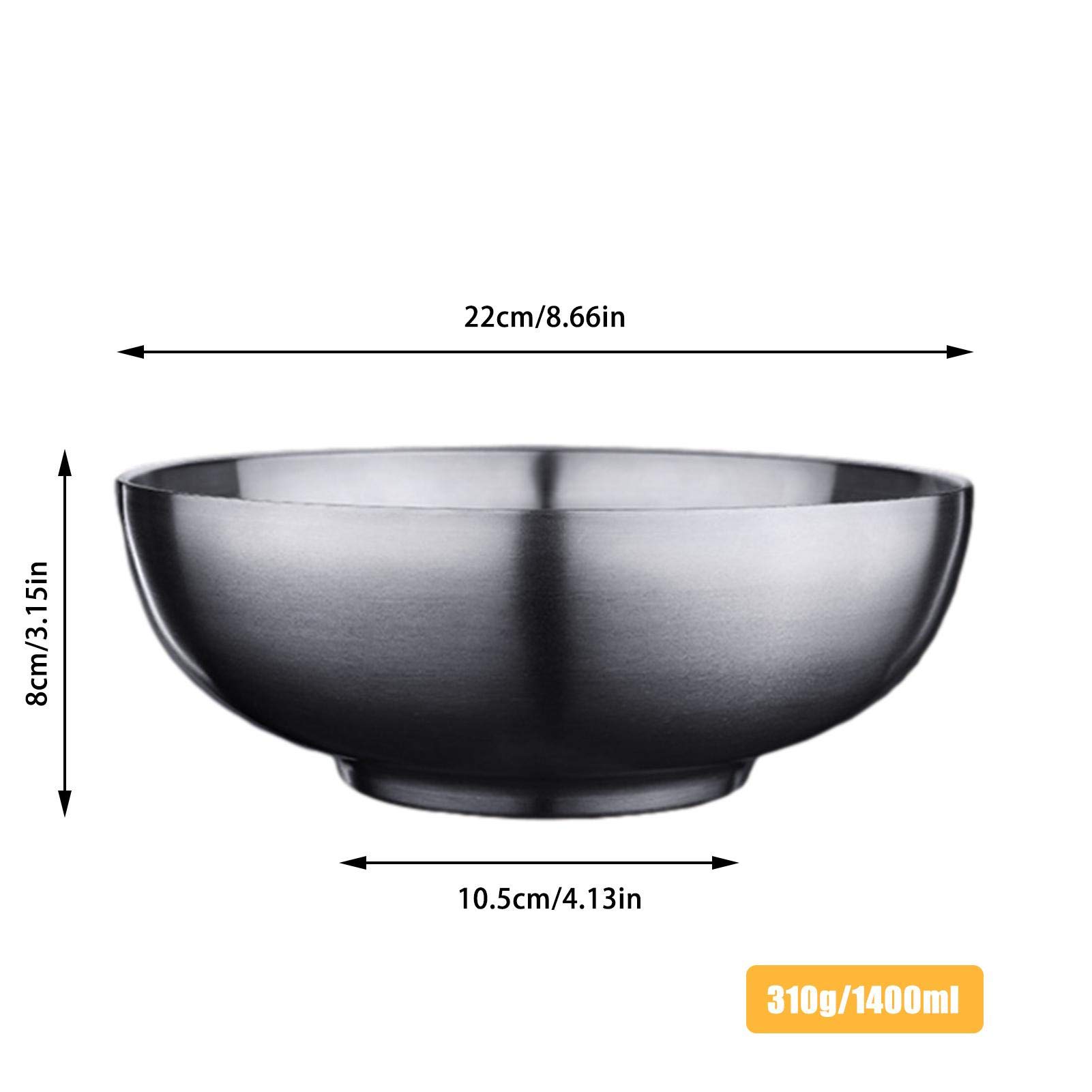 IMEEA Set Of 2 Large 54 Oz Stainless Steel Salad Bowls - SUS304 Double Walled Serving Bowls For Soup, Ramen, Pasta, Fruit & More