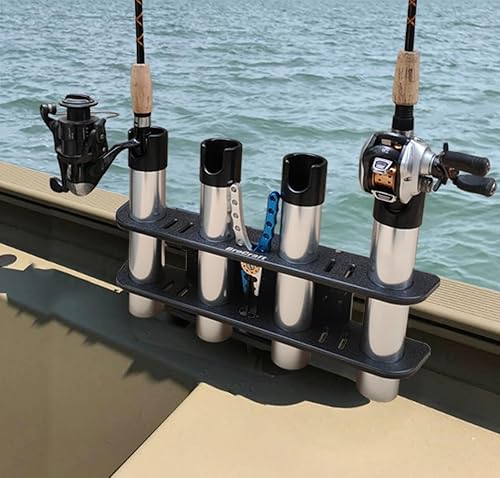 Miniatura 6 de Brocraft Soporte de caña para barco rastreador - Sistema Versatrack -3 varillas de almacenamiento -----Negro