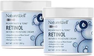 Clinical Retinol Rejuvenate & Tone Moisture Cream for Face, Body, & Hands, Boosts Skin Firmness, Enhances Skin Tone, No Greasy Residue, 2 Pack (10 Oz Each)