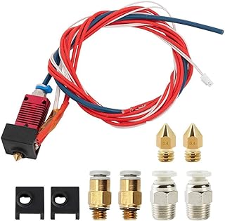 Creality Upgrade Ender 3 Hotend, Assembled Extruder with Capricorn Bowden PTFE Tubing for Creality Ender 3 Pro/Ender 3 V2 with Silicone Cover×3, 0.4mm Ender 3 Nozzle×3 and 2 Pair Pneumatic Couplers