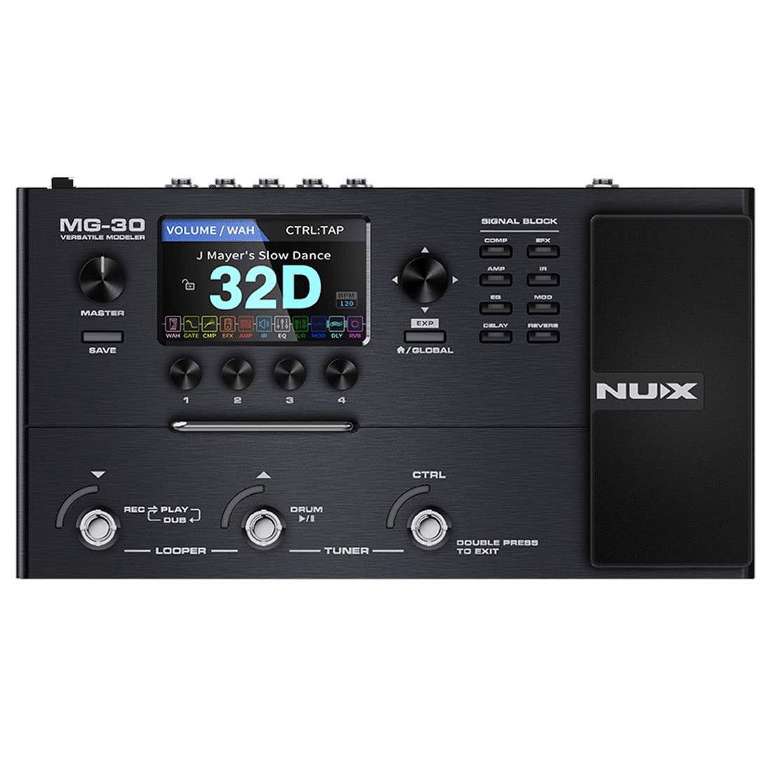Nux MG-30 Guitar Modeling Multi-Effektgerät + keepdrum Klinkenkabel