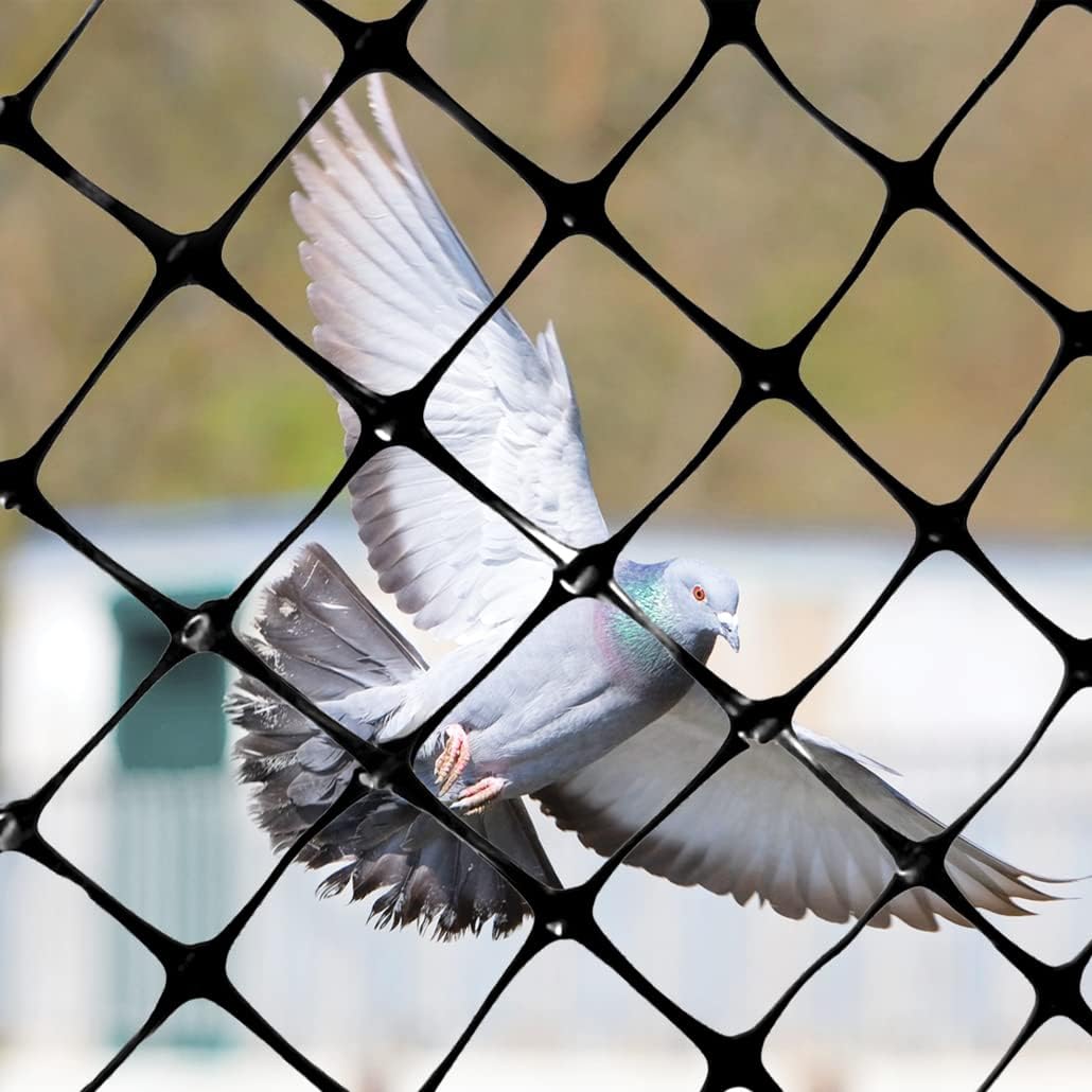 Bird-X Structural Bird Net, Ideal for Gardens and Medium-Weight Applications, Durable Polyethylene Bird Netting, Easy to Install, 1/2" Hole Openings, 100' x 14', Black, NET-STR-100