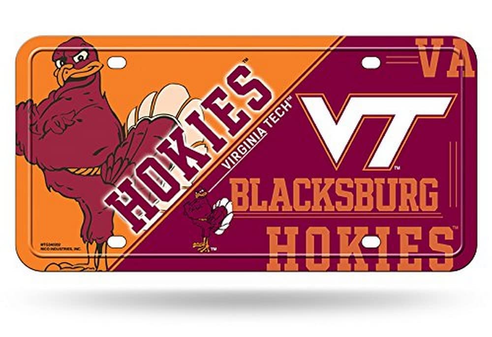 Rico Industries NCAA Virginia Tech Hokies Metal License Plate Tag