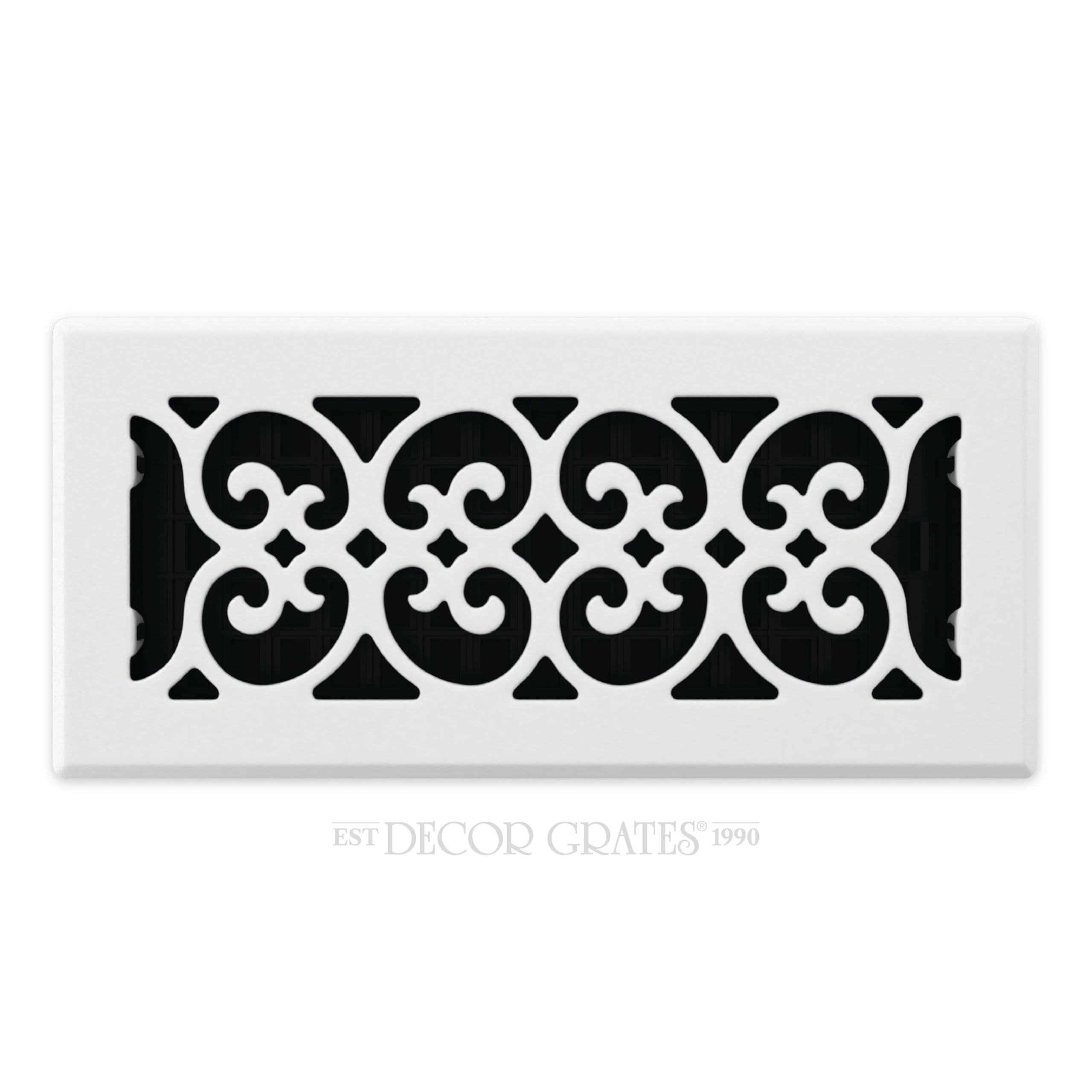 Decor Grates FS410-WH Floor Register, White, 4x10 Inch