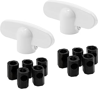 Prime-Line H 3892 Operator Tee Handle, 1-1/8 In. x 2-3/8 In., Diecast, White, Universal (2 Pack)