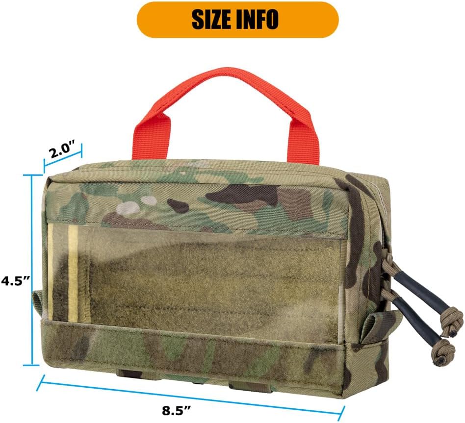 KRYDEX Clear Top Insert Bag with Hook Panel Tactical Packing Cube Travel Organizer Bag (Samll-MC)