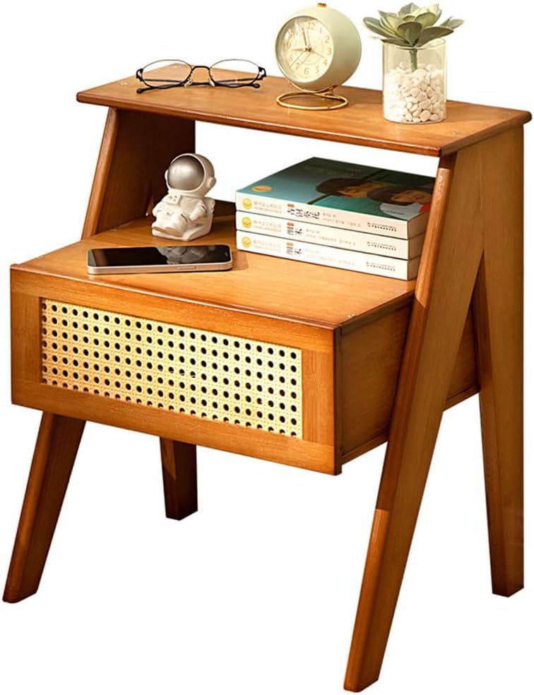 Bedside Table Bamboo Side Tables Brown