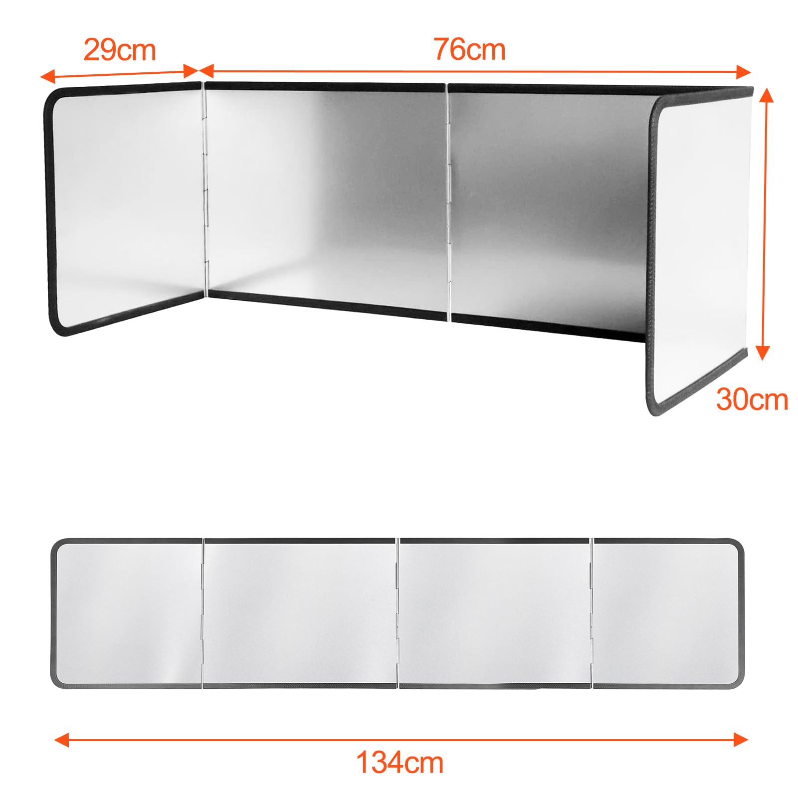 Fousenuk Spritzschutz Küchenrückwand, 4 Seitiger Spritzschutz Küche Faltbar | Anti Splatter Shield Faltwand, Platzsparender Klappbarer Fettspritzschutz für Küchen, Herd, Pfanne, Wand (76x29x30Cm)