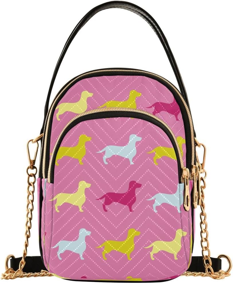 ALAZA Dachshund Dog Crossbody Bag Small Shoulder Handbags Leather Purse for Women