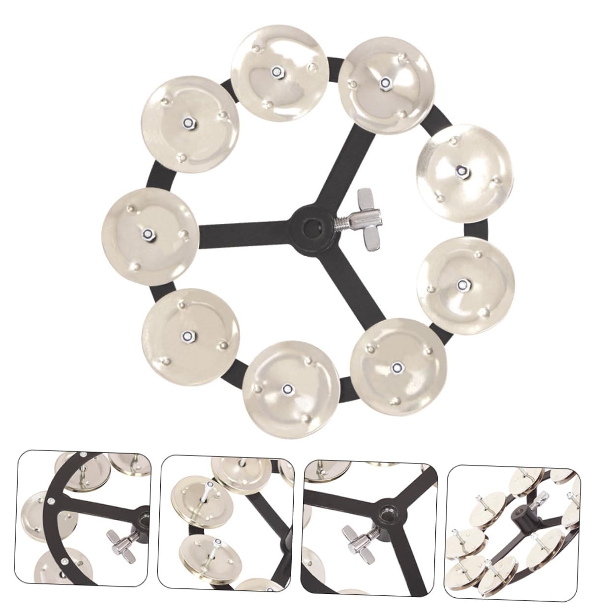 ibasenice Cloche de Cymbale Pratique et Résistante pour Batterie en Cuivre Argenté Accessoire Compact pour Professionnels et Débutants pour Instrument de Percussion