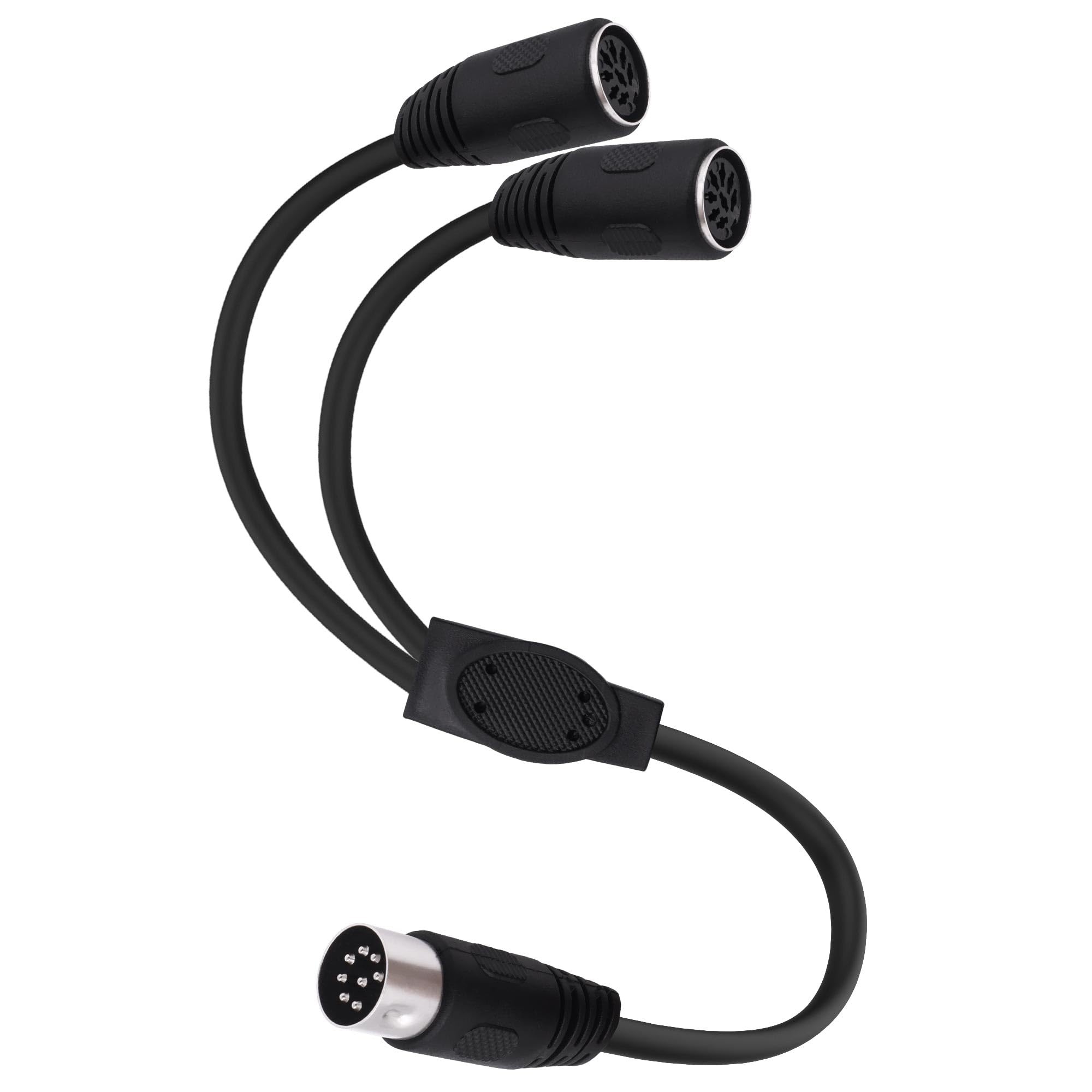 YARCHONN DIN 8 Pin MIDI Splitter Y Cable Adapter 8pin DIN 1 Male to 2 Female Extension Cord Wire for MIDI Keyboard Electric Piano TV Monitor Projecto-30cm/11.8in