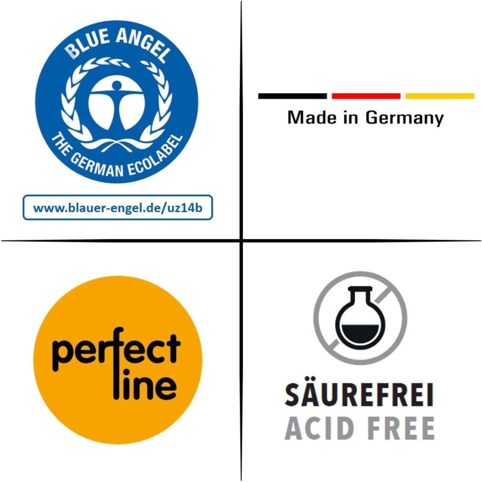 perfect line - 500 przekładek, 5 pastelowych kolorów – stabilny papier z recyklingu, do segregatorów DIN A4 i kołonotoków – do biura, szkoły lub domu – certyfikat Blue Engel (5 x 100 arkuszy)