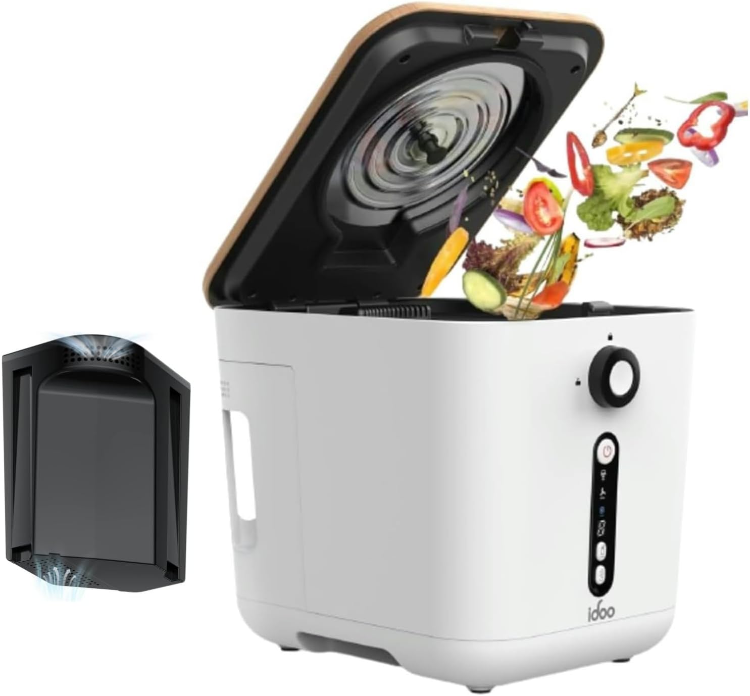 iDOO Electric Composter with food scraps