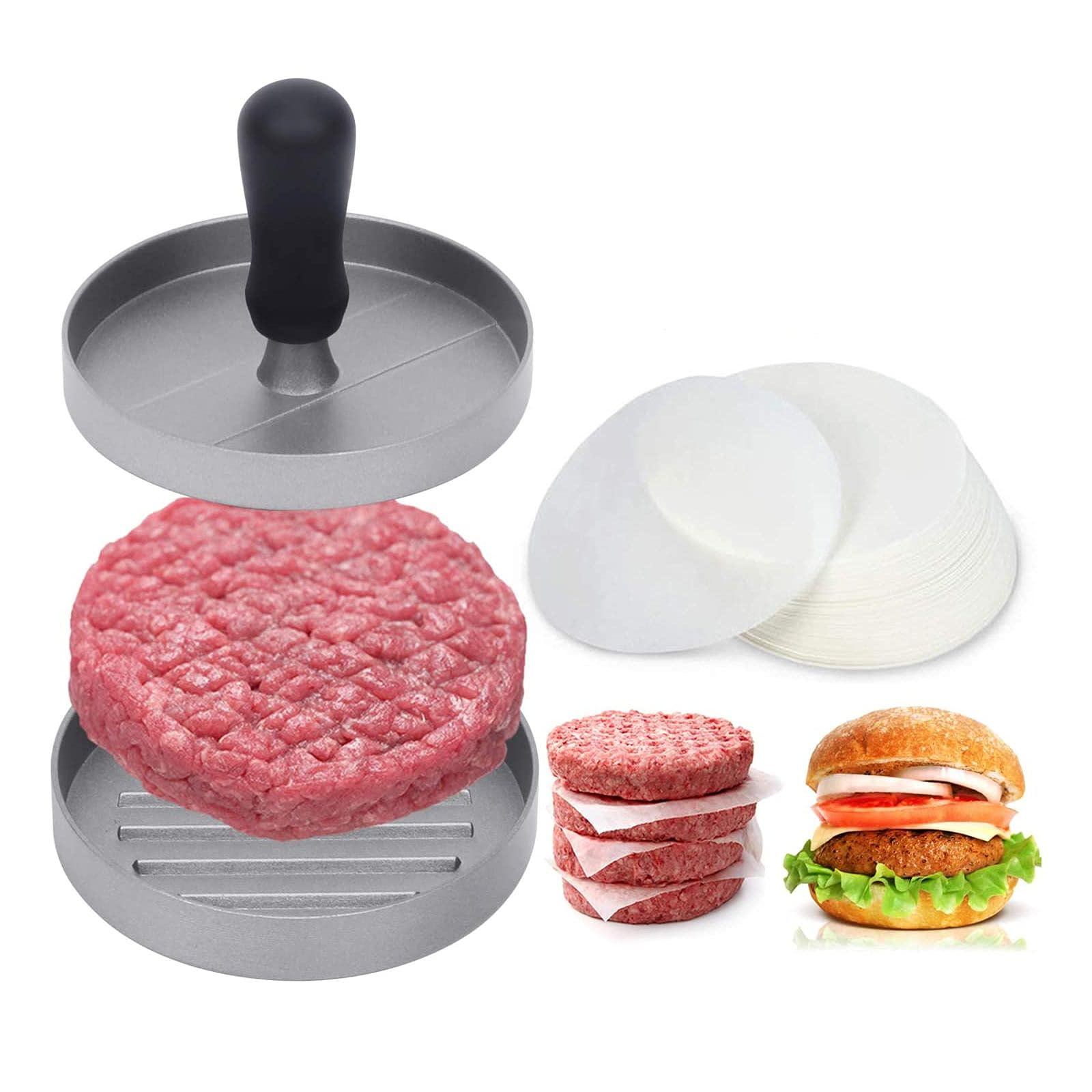 Buy Yierouzi NonStick Burger Press with 100Pcs Patty Papers, Hamburger