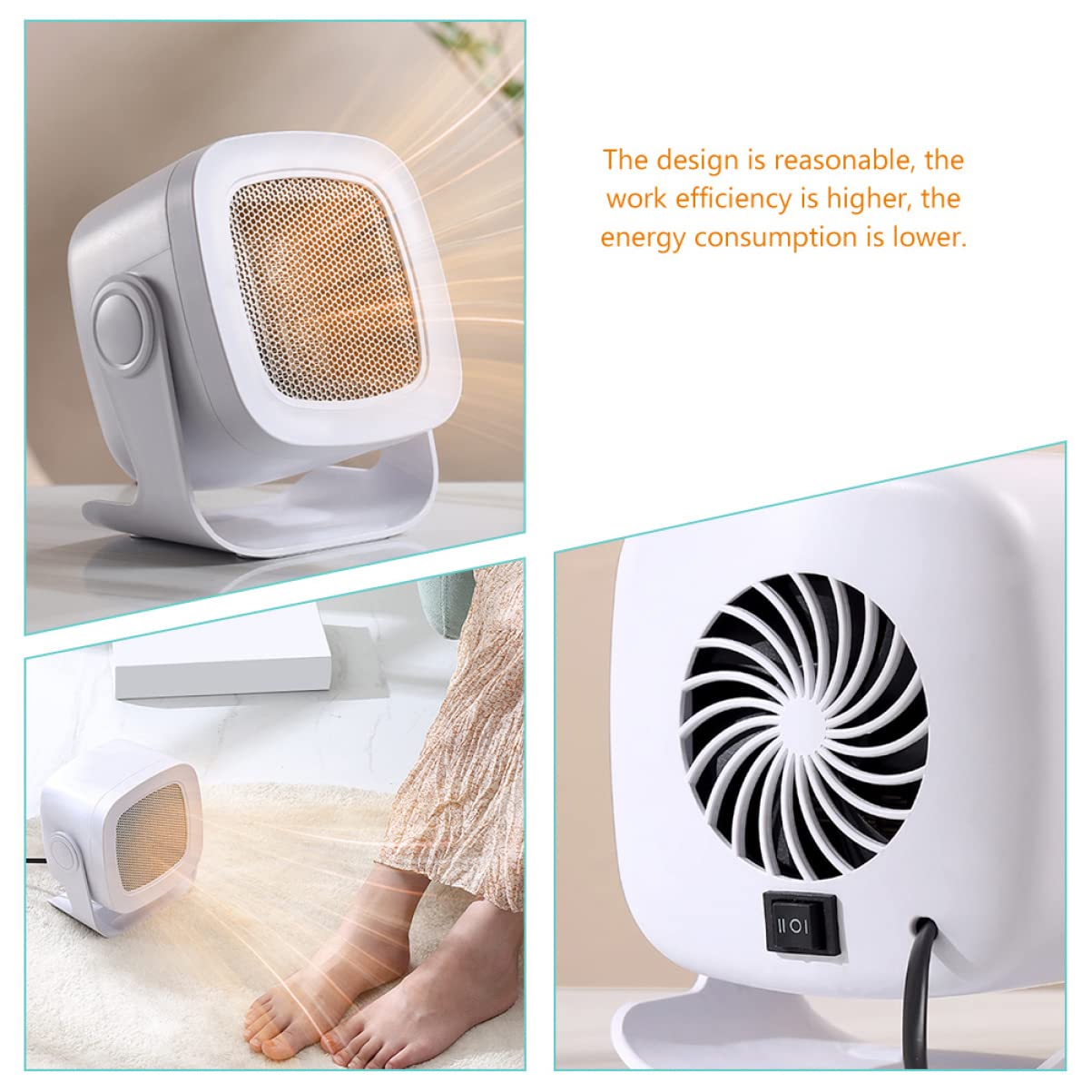 MAGICLULU Mini Chauffage Électrique Combinaison Ventilateur Chauffage Bureau Silencieux Petit Appoint Intérieur
