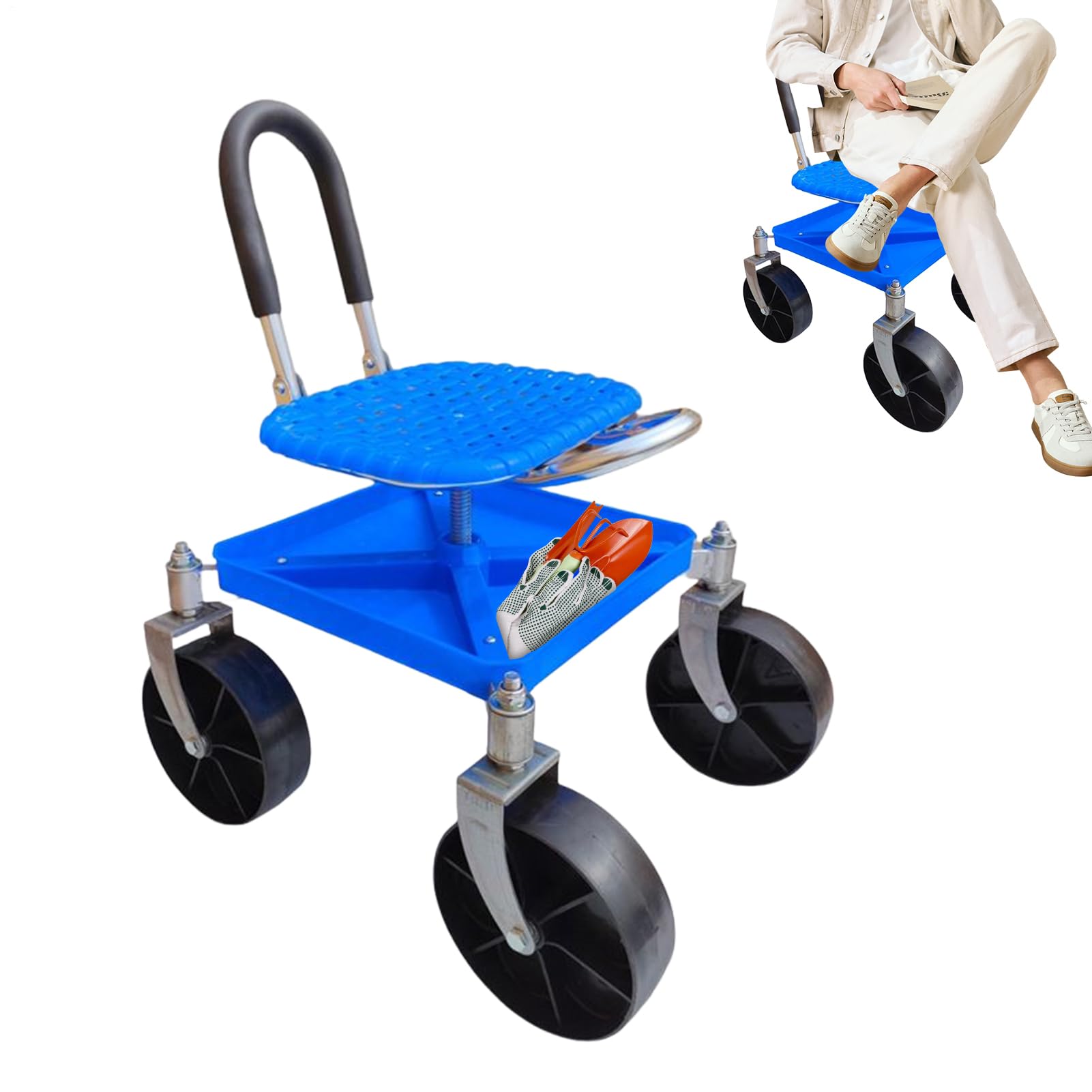 Gartenhocker Höhenverstellbarer Fahrbarer Arbeitssitz