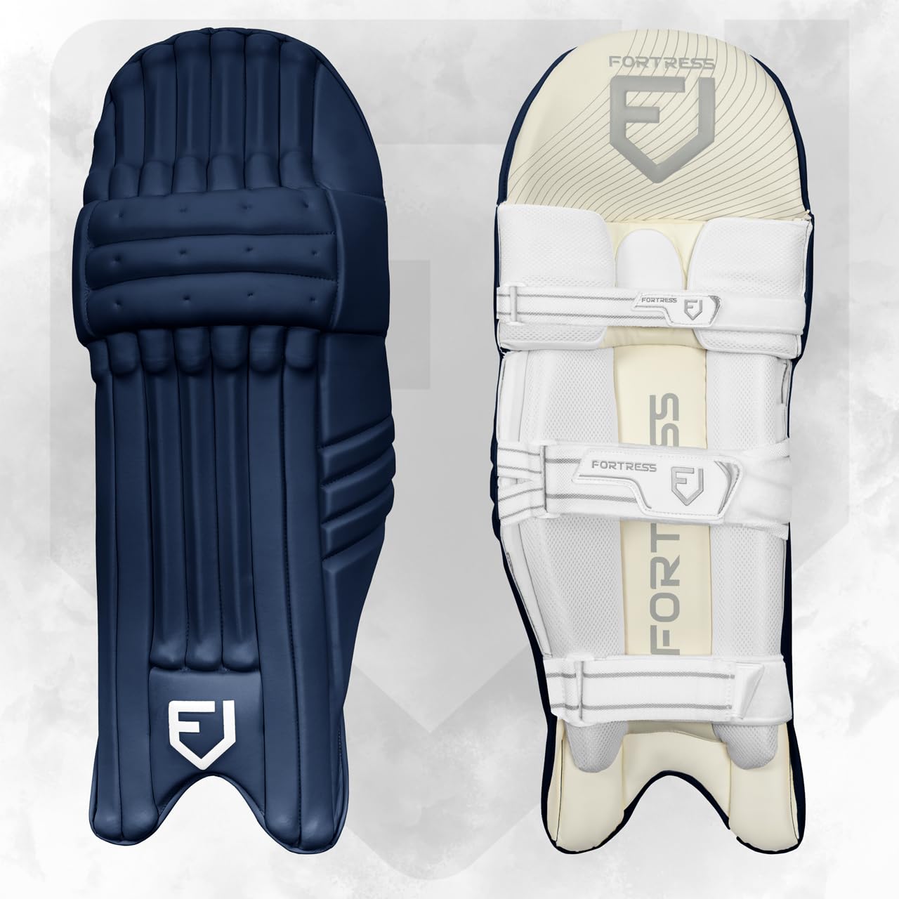 Fortress Original 100 Colored Cricket Batting Pads - Trusted by The Pros for The Highest Level of Cricket! | Premium Quality | Test Grade | 5 Colours (Navy (Left Handed), Youth (15in))